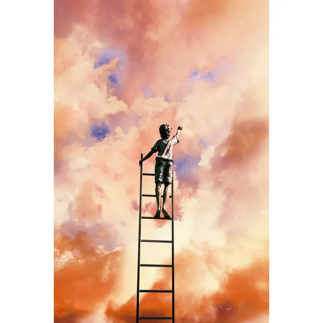 Ceanothe peintre des nuages tableau verre 65x97 cm brillant