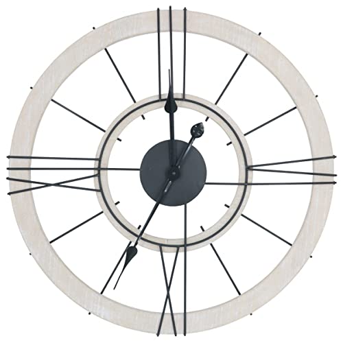 Ceanothe Denver horloge murale 60 cm noire silencieuse