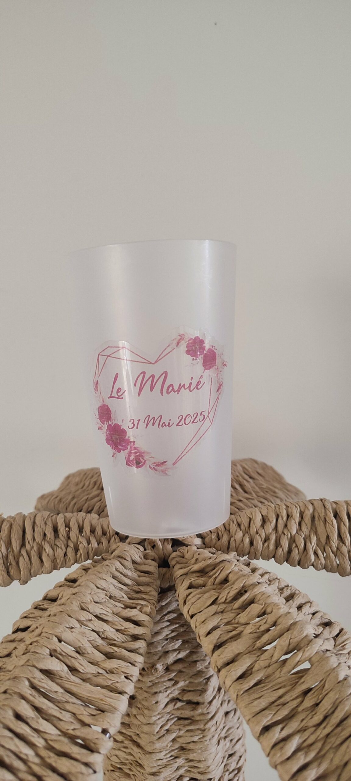 Creat’Angel Verre Personnalisé Gobelet Réutilisable 25cl Givré