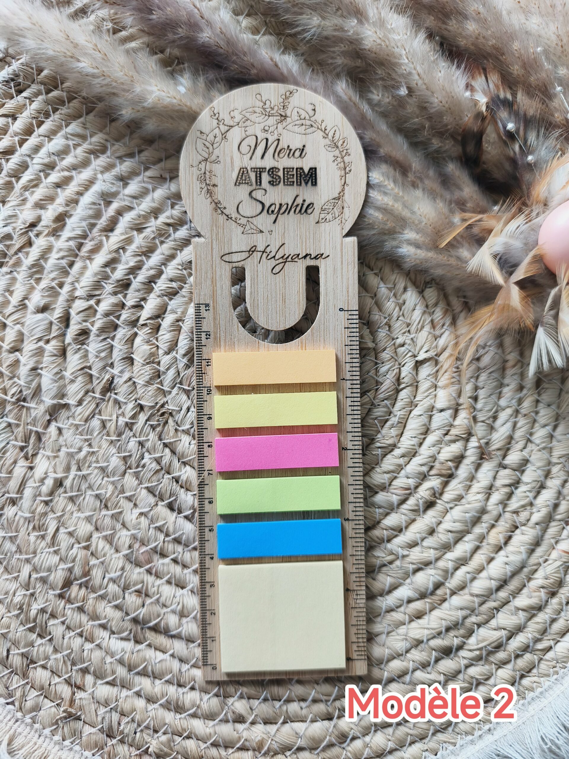 Creat’Angel marque-page post-it bois bambou 21,5 cm