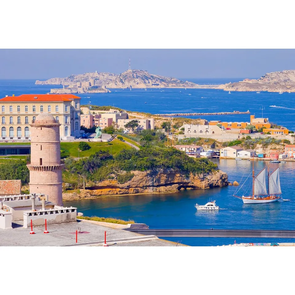 Ceanothe voilier Marseille tableau toile 45x65 cm HD