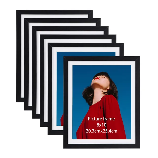 EYMPEU cadre photo noir 20x25 cm lot de 6 avec passe-partout