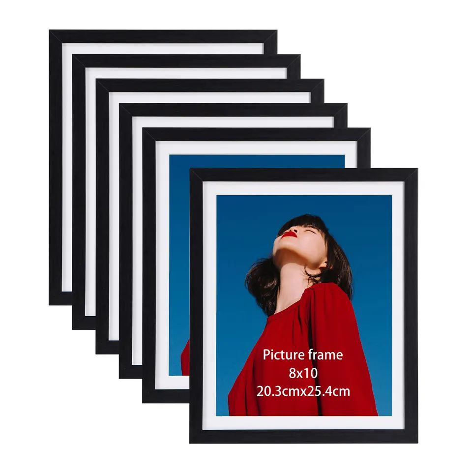 EYMPEU cadre photo noir 20x25 cm lot de 6 avec passe-partout