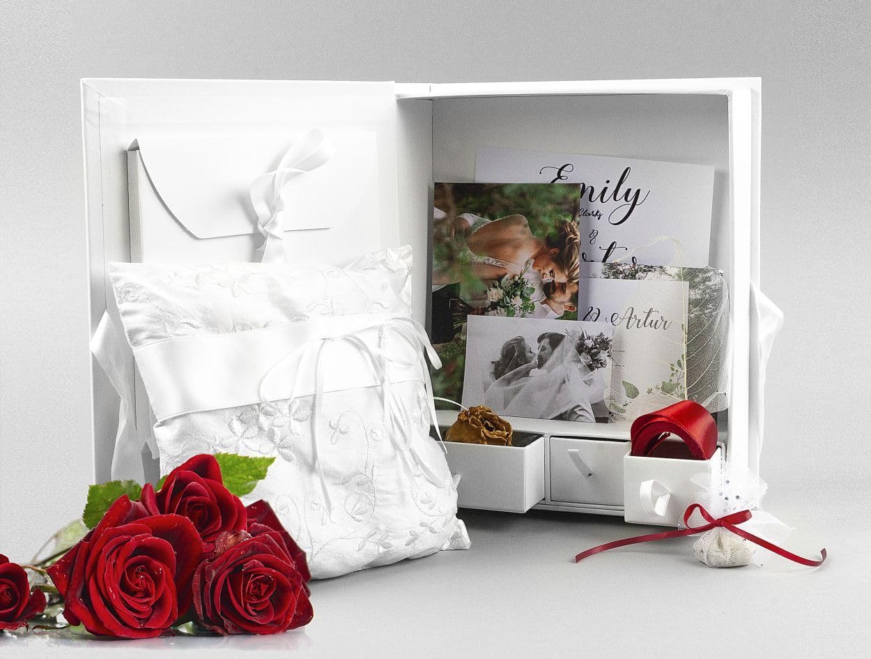 walther design Mariage boîte rangement blanche cœur