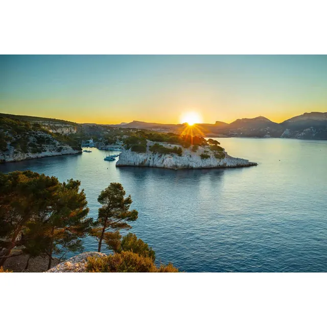 Ceanothe Calanque Port-Miou tableau verre 65x97 cm brillant