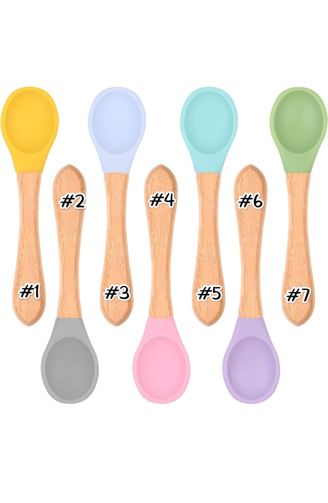 Creat'Angel cuillère bébé bois silicone prénom personnalisé