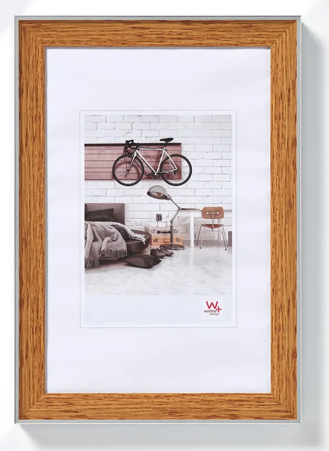 walther design EN520P cadre photo hêtre 15x20 cm bord argenté