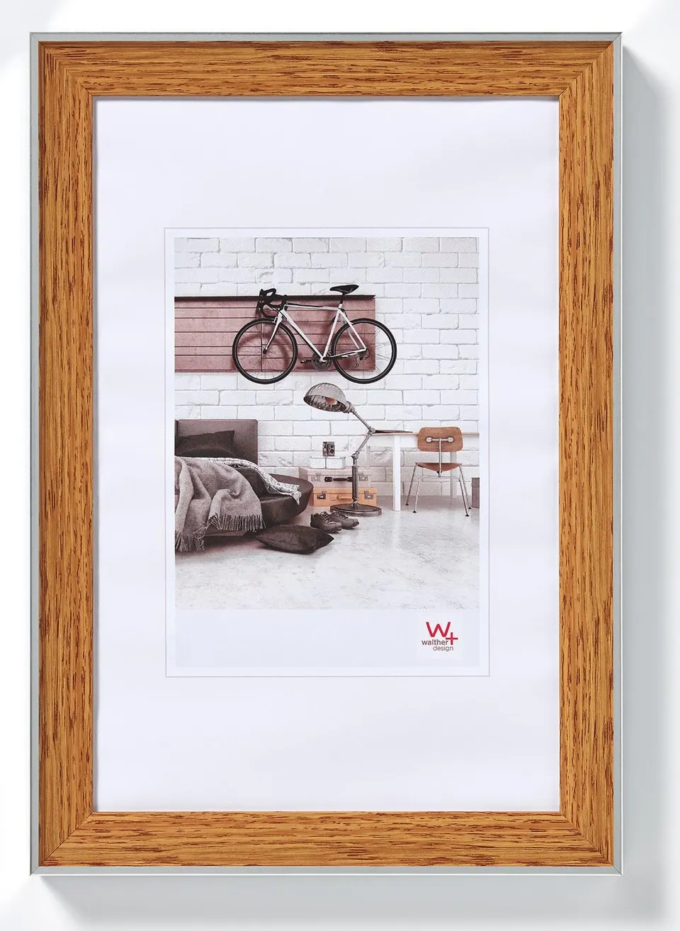 walther design EN520P cadre photo hêtre 15x20 cm bord argenté