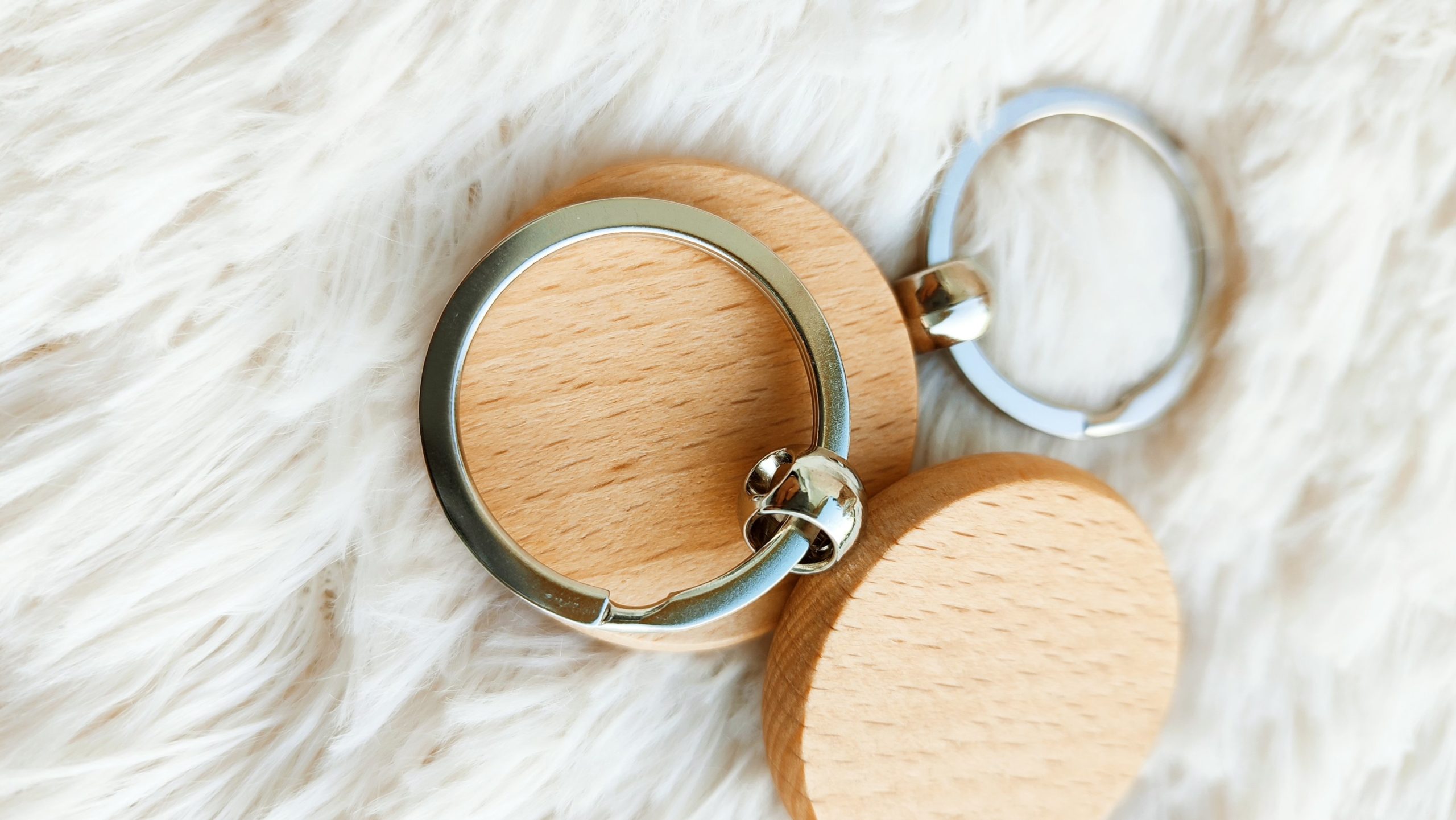 Creat’Angel Porte-clés bois personnalisable rond 40 mm