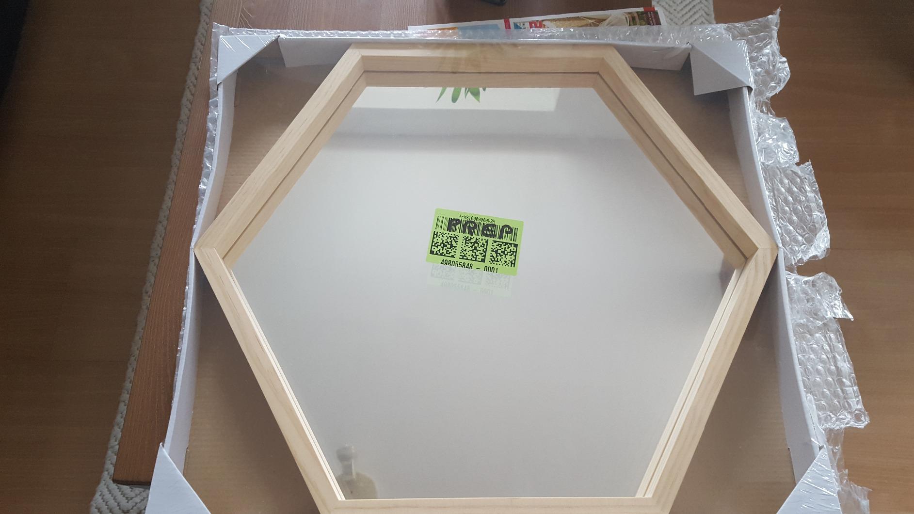 Ceanothe Carelie 106605 miroir hexagonal 48,5x42 cm bois