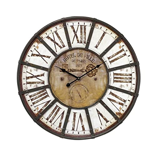 Ceanothe Emotion horloge murale 60 cm marron silencieuse
