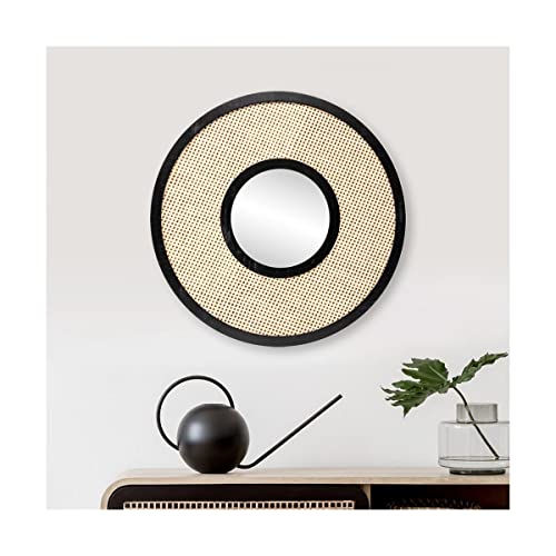 Brio Sixties 35024 miroir rond 48 cm cannage beige