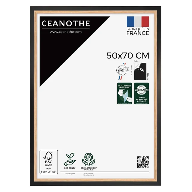 Ceanothe Actual 50x70 cadre photo noir et bois poster