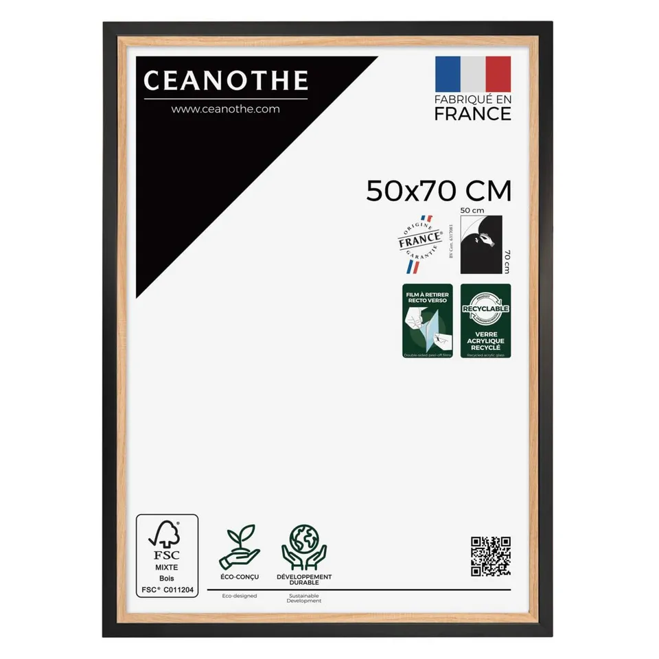 Ceanothe Actual 50x70 cadre photo noir et bois poster