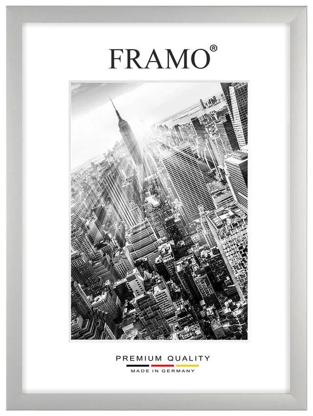 FRAMO 35mm cadre photo bois 53x73 cm argent mat