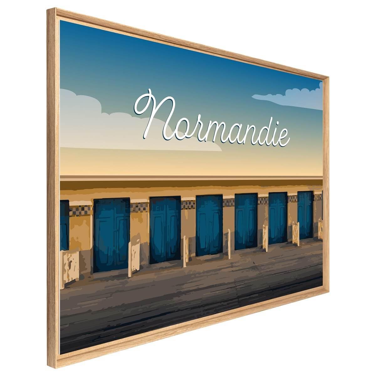 Ceanothe Cabines Normandie tableau encadré 65x97 cm mat