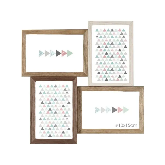 Ceanothe Scandi 34544 cadre photo multi 4 vues bois naturel