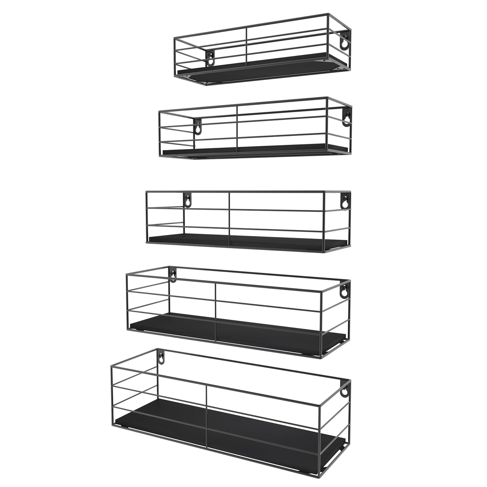 EYMPEU ovale étagère murale lot 5 noir 41 cm