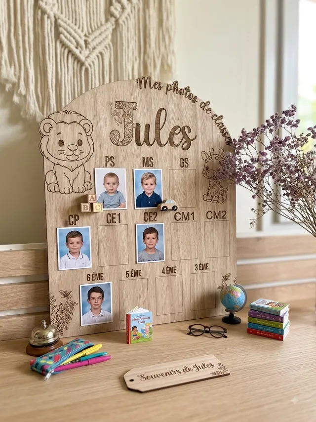 Creat’Angel Pancarte Rentrée Scolaire photo souvenir bois