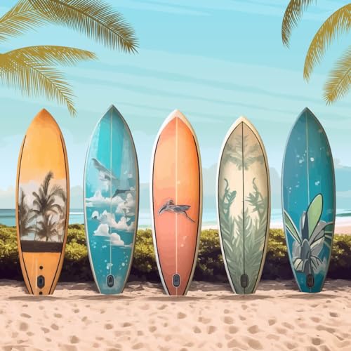 Ceanothe Planches de Surf tableau verre synthétique 90x90 cm