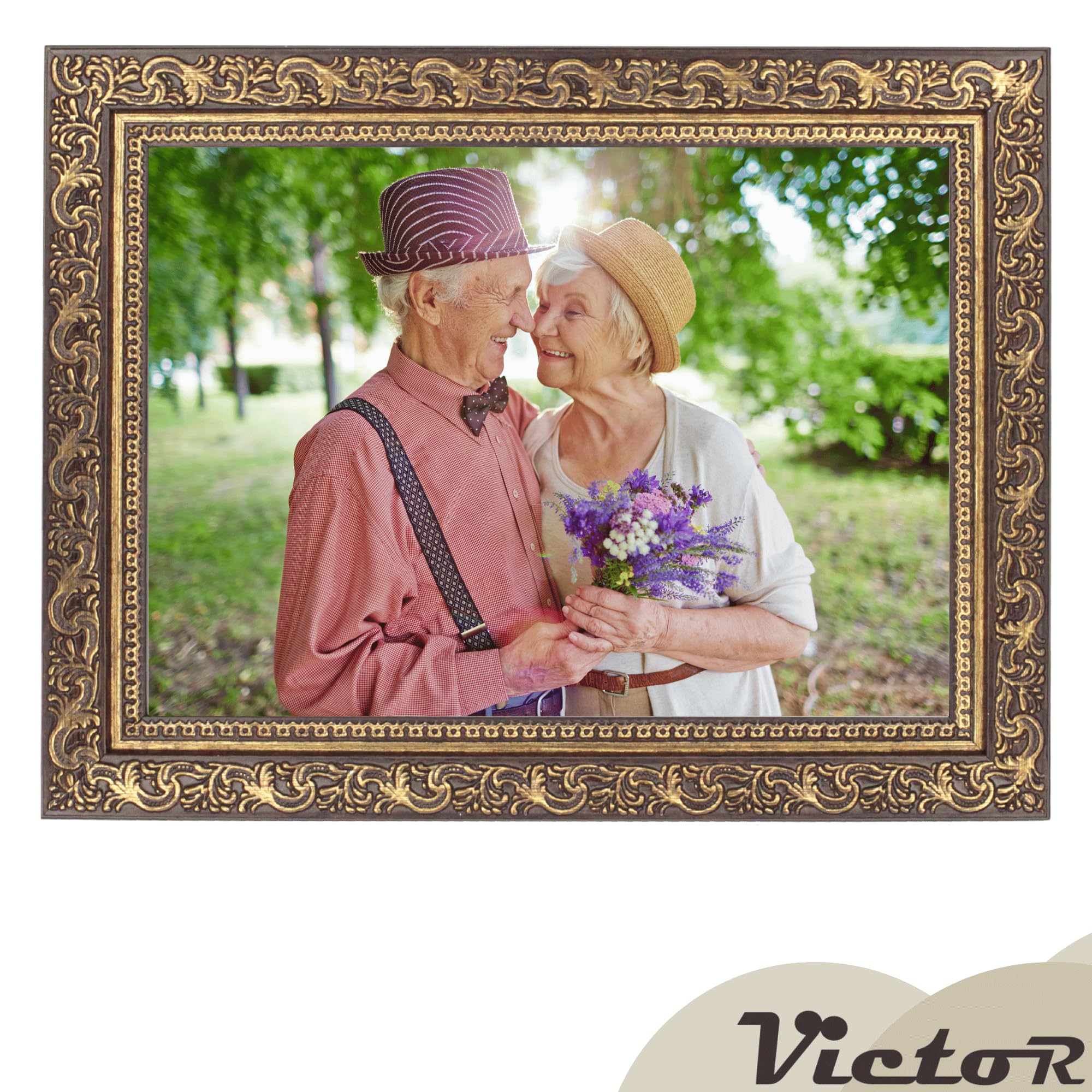 Victor Vinci cadre photo or marron 13x18 cm baroque