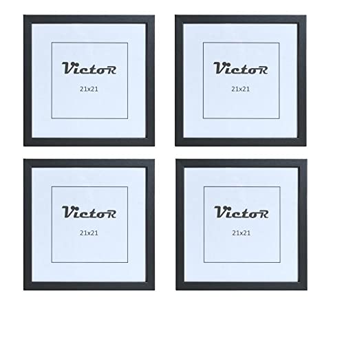 Victor Klee set 4 cadres photo 21x21 cm noir bois
