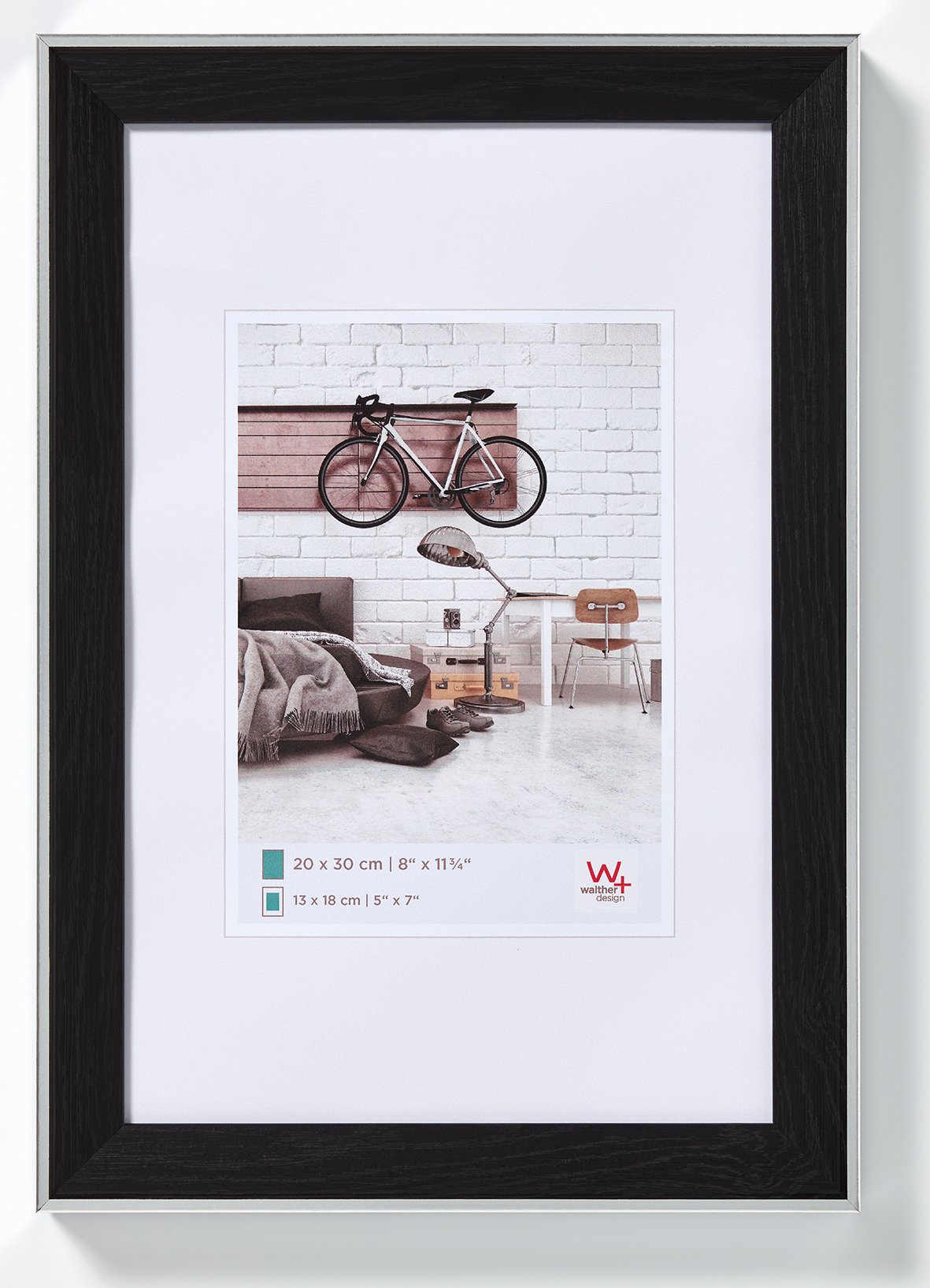 walther design EN520P cadre photo hêtre 15x20 cm bord argenté