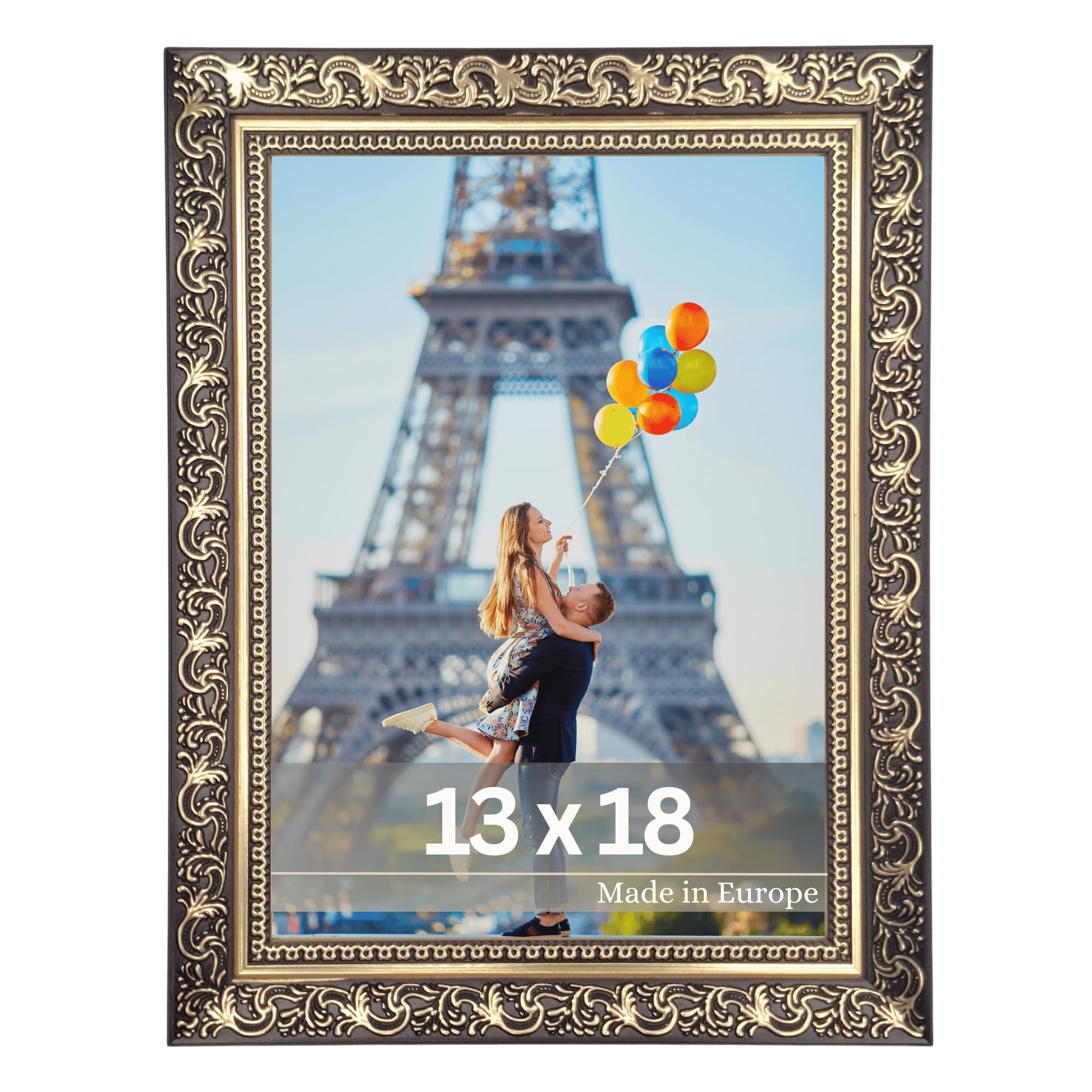 Victor Vinci cadre photo or marron 13x18 cm baroque