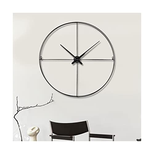 Ceanothe Filaire horloge murale noire 80 cm métal