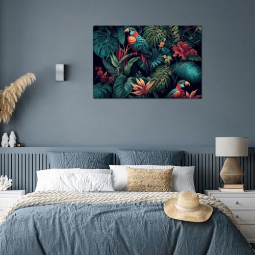 Ceanothe perroquets tableau verre synthétique 65x97 cm brillant