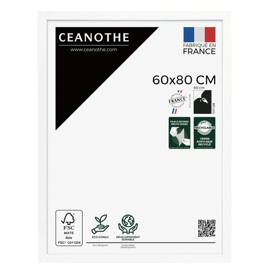 Ceanothe Karma 60x80 cadre photo blanc incassable
