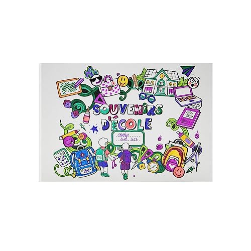 Ceanothe Souvenirs d'école album photo colorier 36 pages