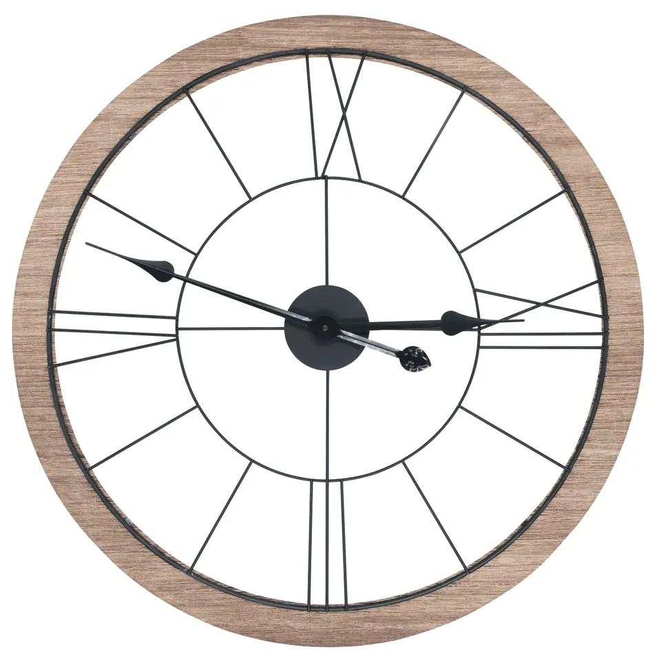Ceanothe City 35118 horloge murale 60 cm noir bois silencieuse