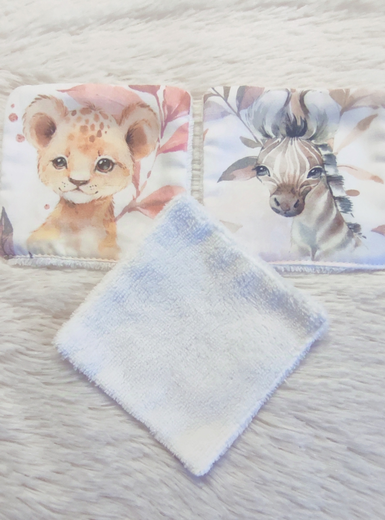 Creat’Angel savane lot 3 lingettes bébé 10x10 cm