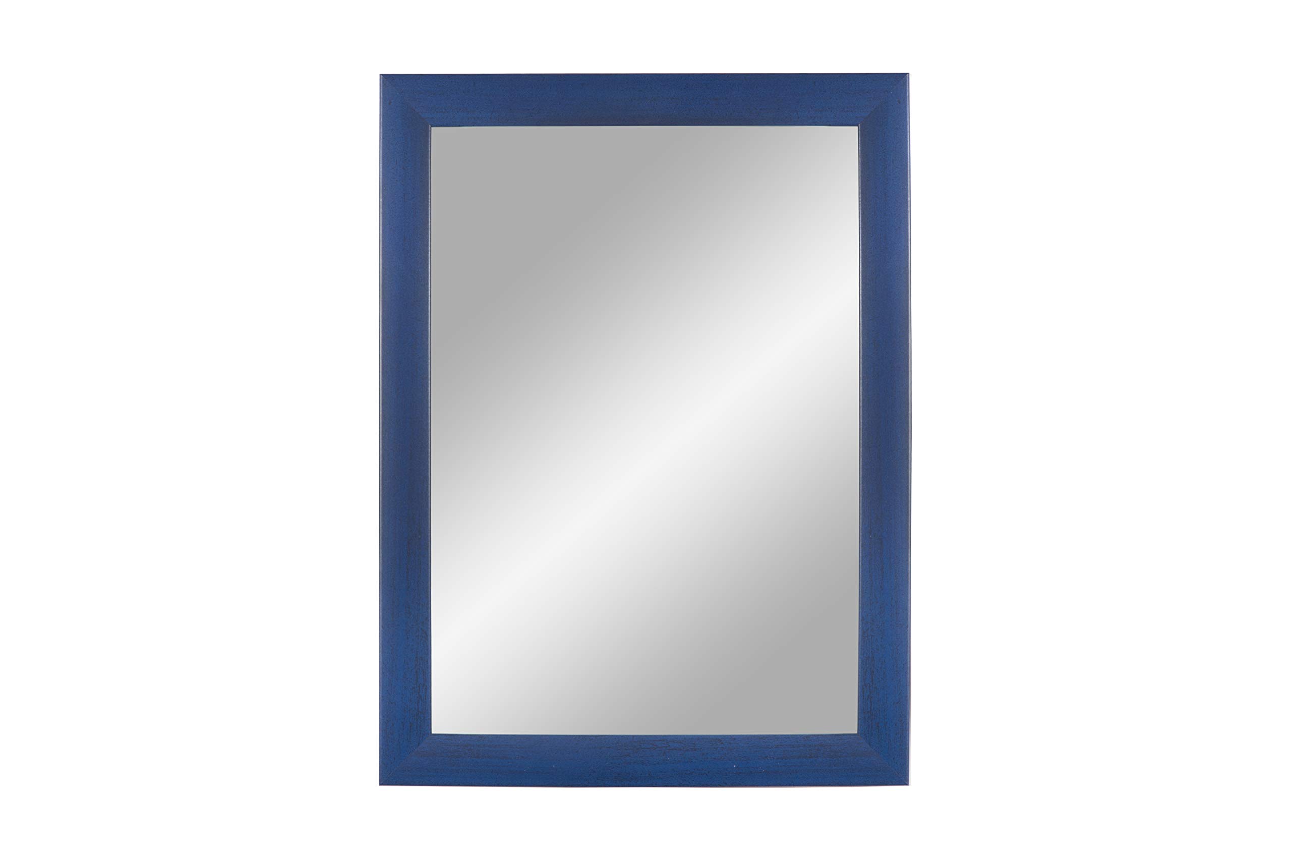 FRAMO Trend 35 miroir mural 30 x 30 cm bleu foncé cadre bois