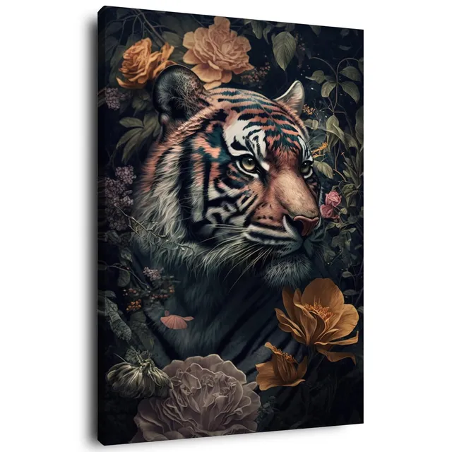 Ceanothe tigre dans la jungle tableau toile 30x45 cm mat